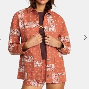 RVCA Chorelist Jacket Women's S‎ Color Coral